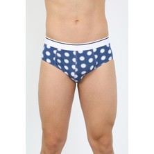 Akbeniz Erkek Pamuk Desenli Likralı Slip Lacivert 40131