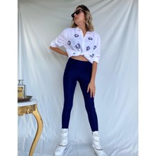Key Moda Kadın Toparlayıcı Disco Tayt Lacivert