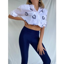 Key Moda Kadın Toparlayıcı Disco Tayt Lacivert