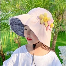 Shopiolog Kız Çocuk Katlanabilir Geniş Kenarlı Vizör Anti-Uv Şapkası Güneş, Plaj, Seyahat, Piknik, Havuz