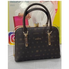 Armine 339 Bayan Çanta Kahverengi Baskılı