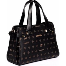 Armine 172 Bayan Çanta Siyah Baskılı