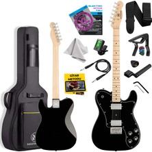 Maxword TLX-60BK Telecaster Maple Klavye HH Profesyonel Elektro Gitar