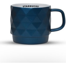 Starbucks Dörtgen Desenli Lacivert Kupa Mug - 355ML