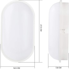 Rultech Su Geçirmez 20W Beyaz Kasa Gün Işığı 4200K Bahçe Teras Banyo Iç Dış Mekan LED Işık 2000LM