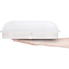 Rultech Su Geçirmez 20W Beyaz Kasa Gün Işığı 4200K Bahçe Teras Banyo Iç Dış Mekan LED Işık 2000LM