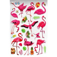 Çilek Home Avm Flamingo Kabartmali Sticker Okul Etiketi 1 Adet