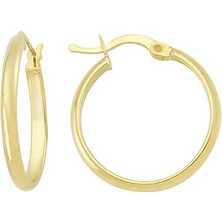 Engingold Sade Altın Halka Küpe 14 Ayar