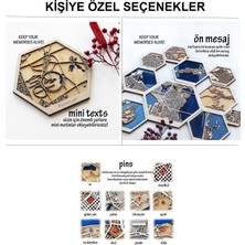 Zmapdesign Istediğiniz Yerin Altıgen Ahşap Şehir Haritası, Magnet / Duvar Süsü Kombin (Beyaz)