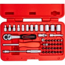 Izeltaş 1/4" Altı Köşe Mini Lokma Anahtar ve Bits Set 45 Parça