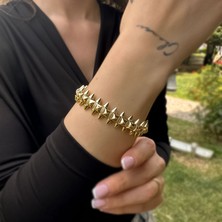 Engingold 14K Sarı Altın Crampoon Kelepçe Bilezik