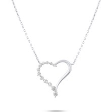 Engingold Pırlantalı Kalpli Altın Kolye