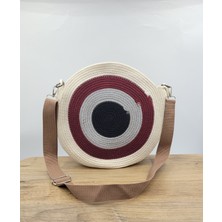 SÜSSLÜDÜŞLER Ekru/bordo/gri/siyah El Yapımı Omuz Çantası ,çapraz Çanta, Handmade, Bohem ,etnik Çanta 33 cm