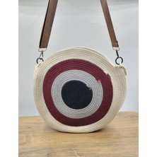 SÜSSLÜDÜŞLER Ekru/bordo/gri/siyah El Yapımı Omuz Çantası ,çapraz Çanta, Handmade, Bohem ,etnik Çanta 33 cm