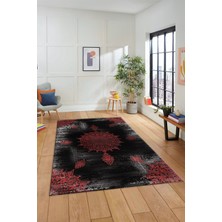 Evdeya Dijital Kaymaz Taban Yıkanabilir Göbekli Modern Yolluk Mutfak Salon Halısı Modern-06-Kırmızı
