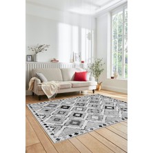 Evdeya Baskılı Kaymaz Yıkanabilir Etnik Modern Yolluk Mutfak Halısı Salon Halısı Modern-60-Gri