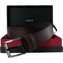 Fossil Kahve Suni Deri 4,5 cm Erkek Kemeri