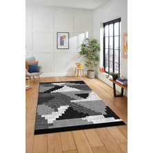 Evdeya Özel Tasarım Modern Desenli Dijital Kaymaz Yıkanabilir Yolluk Mutfak Salon Halısı Modern-11-Gri