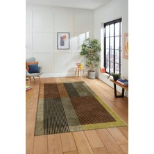 Evdeya Baskılı Kaymaz Taban Yıkanabilir Modern Şık Yolluk Mutfak Salon Halısı MODERN-107-KAHVE