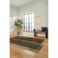 Evdeya Baskılı Kaymaz Taban Yıkanabilir Modern Şık Yolluk Mutfak Salon Halısı MODERN-107-KAHVE