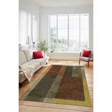 Evdeya Baskılı Kaymaz Taban Yıkanabilir Modern Şık Yolluk Mutfak Salon Halısı MODERN-107-KAHVE