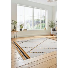 Evdeya Renkli Modern Kilim Desenli Dijital Kaymaz Yıkanabilir Yolluk Mutfak Salon Halısı Modern-76-Kahve