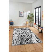 Evdeya Dijital Baskılı Kaymaz Taban Yıkanabilir Şık Modern Yolluk Mutfak Salon Halısı Modern-03-Gri