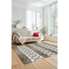 Evdeya Baskılı Kaymaz Yıkanabilir Şık Koridor Halısı Mutfak Halısı Salon Halısı Modern-56-Vizon