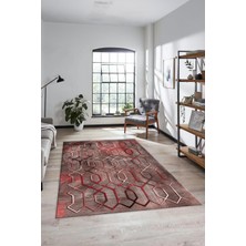 Evdeya Modern Desen Dijital Kaymaz Yıkanabilir Yolluk Mutfak Salon Halısı Modern-90-Pembe