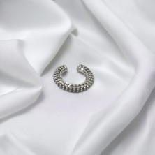 GoShine Taşlı Halka Gümüş Kıkırdak Küpe Earcuff