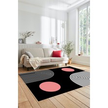 Evdeya Baskılı Kaymaz Yıkanabilir Koridor Halısı Mutfak Halısı Salon Halısı Modern-52-Pembe