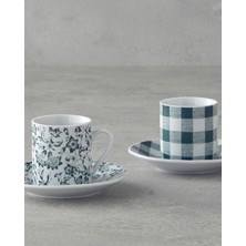 English Home Peggy Porselen 4 Parça 2 Kişilik Kahve Fincan Takımı Yeşil