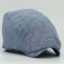 Şapkadan Erkek Lacivert Kasket Keten Yazlık Flat Cap Şapka Şapkadan.da!