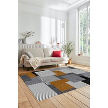 Evdeya Baskılı Kaymaz Yıkanabilir Koridor Halısı Mutfak Halısı Salon Halısı Modern-47-Kahve