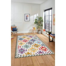 Evdeya Etnik Modern Desenli Dijital Kaymaz Yıkanabilir Yolluk Mutfak Salon Halısı Modern-14-Renkli