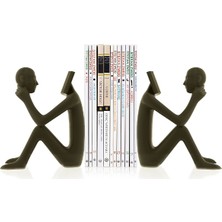 Feasy Kendini Okuyan Adam Kitap Tutucu Set- Dekoratif Biblo- Ev ve Ofis Süs Eşya- Kitap Desteği Set