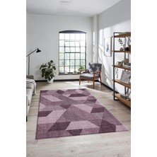 Evdeya Baskılı Kaymaz Taban Yıkanabilir Modern Şık Yolluk Mutfak Salon Halısı Modern-96-Pembe