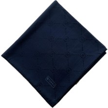 Vakko Pamuk Ipek Monogram Eşarp 3001126-KOYU Lacivert