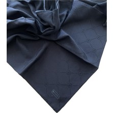 Vakko Pamuk Ipek Monogram Eşarp 3001126-KOYU Lacivert