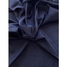 Vakko Pamuk Ipek Monogram Eşarp 3001126-KOYU Lacivert