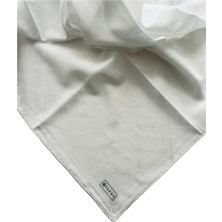 Vakko Pamuk Ipek Monogram Eşarp 3001126-BEYAZ