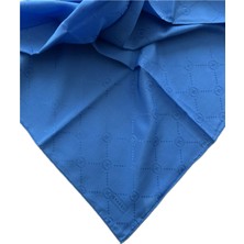 Vakko Pamuk Ipek Monogram Eşarp 3001126-ROYAL Mavi
