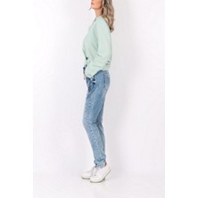 Street One Kadın  Street One   Önden Bağcıklı  Yıkamalı Mavi Denim Kot Pantolon