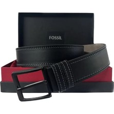 Fossil Siyah Suni Deri 4,5 cm Erkek Kemeri
