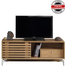 Pasific Home Lulu Metal Ayaklı Sürgülü Tv Ünitesi, 100 Cm, Meşe