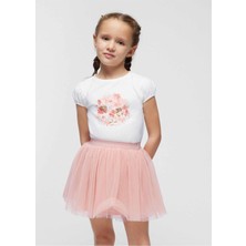 Mayoral Yazlık Kız Bluz Tül Etek Set - Somon