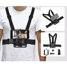 Fimtech Cep Telefonu Uyumlu Göğüs Kemeri Vlog Video Çekim Seti Phone Holder Chest Body Strap