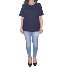 Haimoda Anne Penye Bluz Kısa Kol Taş Süslemeli