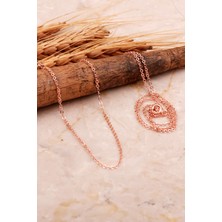 Sümer Telkari Ezme Forse 60 cm Rose Gümüş Zincir Kolye 66