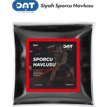 Dat35 Siyah Sporcu Havlusu Gym Fitness Plates Boks Tenis Spor Havlusu 50 x 90 cm